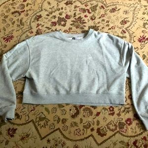 H&M Divided Cropped Love Sweatshirt NWOT Sz L
